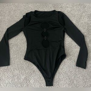 Elegant Black Long Sleeve Bodysuit